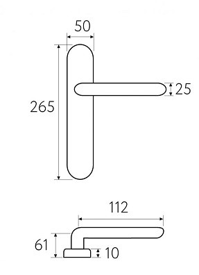 Дверная ручка на планке Fratelli Cattini FOGGIA CYL PL257-BY матовая бронза