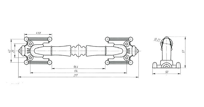 Ручка-скоба ЗЕНИТ РС-1 серебро