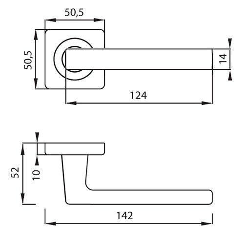 Ручка дверная ARCHIE Esta Line S040 15699 Матовый хром