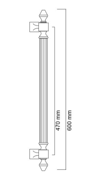 Ручка скоба MELODIA 740 Impero 600 мм Античная бронза