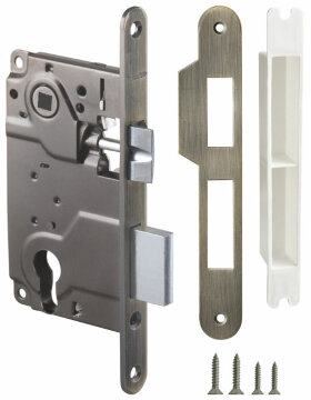 Замок межкомнатный под цилиндр ARMADILLO LH 25-50 AB BOX ригель и защёлка бронза