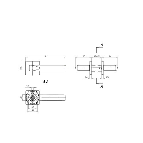 Ручка дверная FUARO PRIZMA SL SSG-39 сатинированное золото