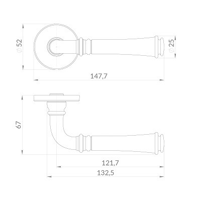 Ручка дверная PUNTO R.EST.R52.VERONA SSG-39 сатинированное золото
