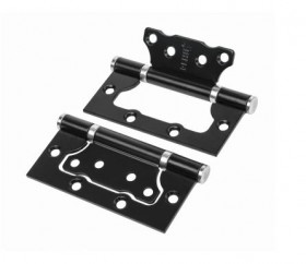 Петля накладная без врезки RENZ IN100-2BBFH B/CPбезВР 100*75*2,5 черный/хром блестящий 2 шт