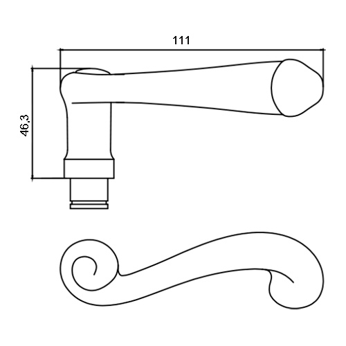 Ручка дверная ARCHIE Templar S010 171BB античная бронза