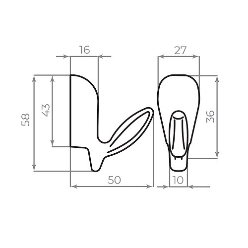 Крючок настенный AJAX MB-LM/K-001 BL черный
