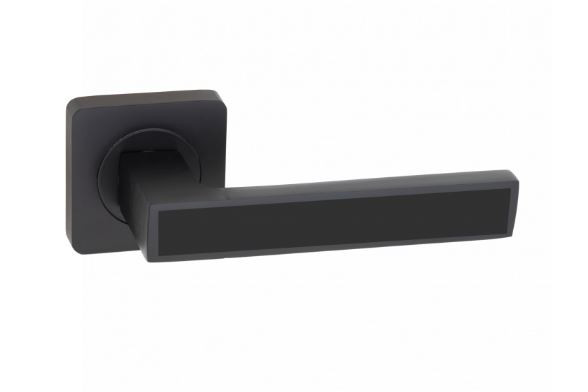 Ручка дверная VETTORE 06.120 MBP/BL Чёрный Матовый/Чёрная Вставка