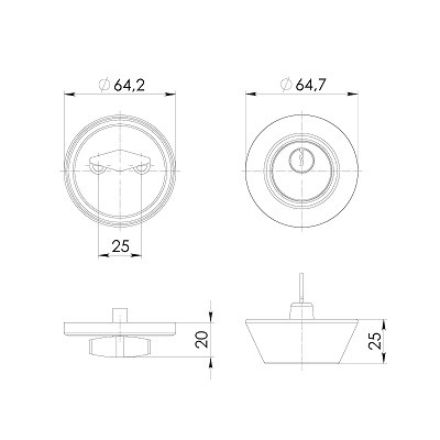 Замок врезной AJAX DK.002 BK BL черный