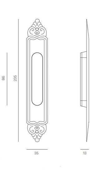 Ручка для раздвижной двери Venezia U122 DECOR LONG матовая бронза 1шт