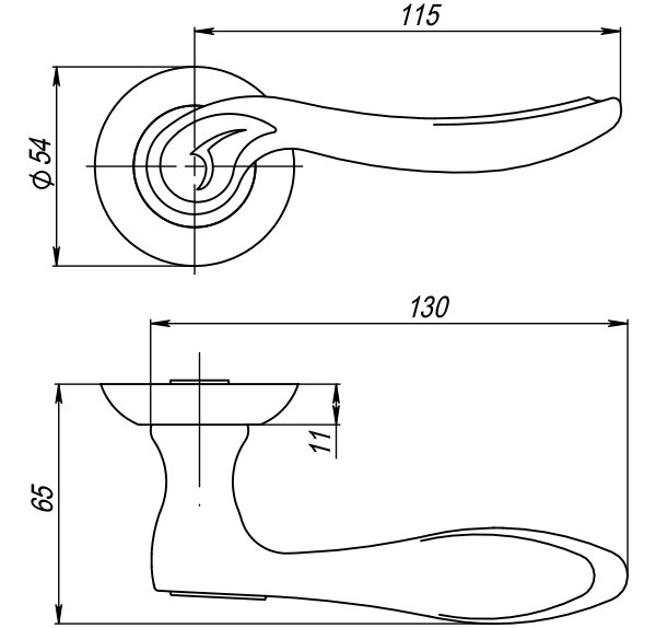 Ручка дверная PUNTO ONDA TL CF-17 кофе