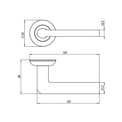 Ручка дверная PUNTO R.TL54.NEXT 105mm BL-24 черный