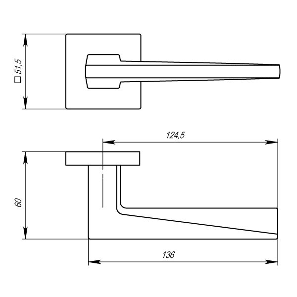 Ручка раздельная ARMADILLO MORI USS SN-3 Матовый никель