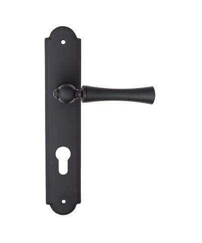 Дверная ручка на планке Fratelli Cattini FOGGIA CYL PL257-NM матовый черный