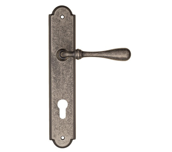 Дверная ручка на планке Fratelli Cattini RETRO CYL PL257-IA античное серебро