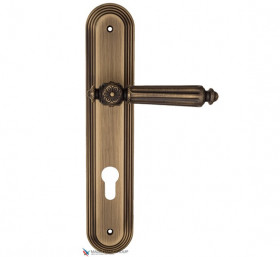 Дверная ручка на планке Fratelli Cattini TORCELLO CYL PL288-BY матовая бронза