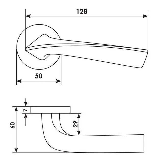 Ручка дверная MORELLI LUXURY COMETA R5 CSA Матовый хром