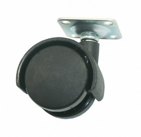 Опора колесная с площадкой, МЕТАЛЛИСТ d=40, h=59, пластмасса черная