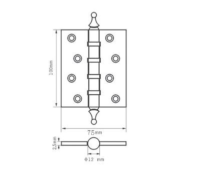 Петля универсальная RENZ IN100-4BB CH AB 100*75*2,5 античная бронза 2 шт