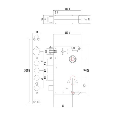 Электронный замок Sanyo D300 Tuya DM70 с WiFi с распознаванием лиц черный