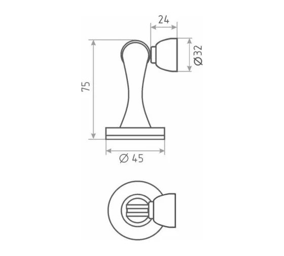 Ограничитель напольный магнитный PALIDORE C 05 РB Золото