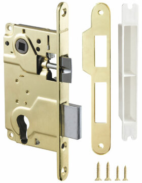 Замок межкомнатный под цилиндр ARMADILLO LH 25-50 GP BOX ригель и защёлка латунь