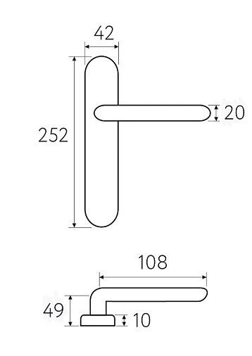 Дверная ручка на планке Fratelli Cattini EMMA WC-2 PL02-BY матовая бронза