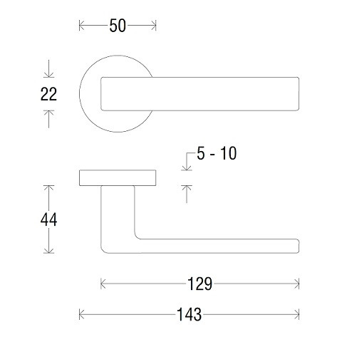 Ручка дверная FADEX FORME 254R ASTI полированный хром FIXA