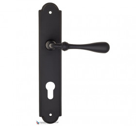 Дверная ручка на планке Fratelli Cattini RETRO CYL PL257-NM матовый черный