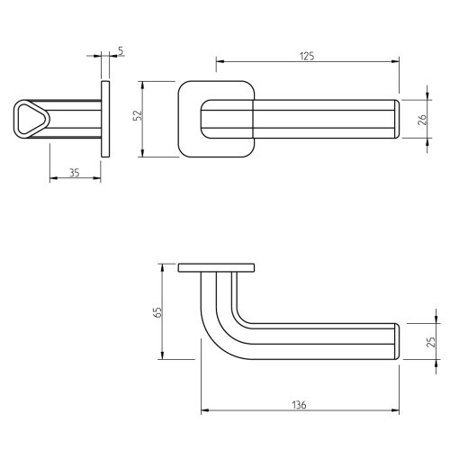 Ручка дверная Tupai 6501 5SQ RC-153 черный
