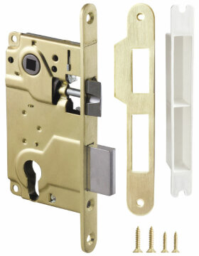 Замок межкомнатный под цилиндр ARMADILLO LH 25-50 SG BOX ригель и защёлка матовое золото