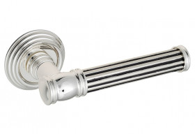 Ручка дверная Venezia IMPERO D8 натуральное серебро + черный