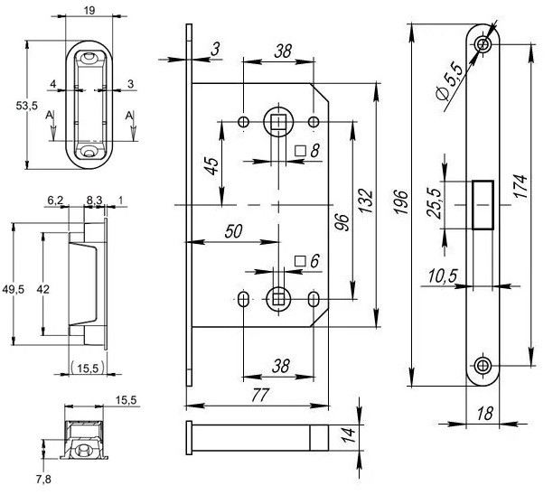 Защелка магнитная сантехническая RUCETTI RM1895 SC Матовый хром
