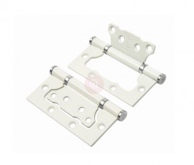 Петля накладная без врезки RENZ IN100-2BBFH W/CPбезВР 100*75*2,5 Белый - Хром блестящий 2 шт