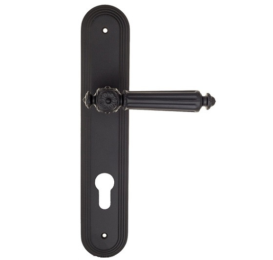 Дверная ручка на планке Fratelli Cattini TORCELLO CYL PL288-NM матовый черный