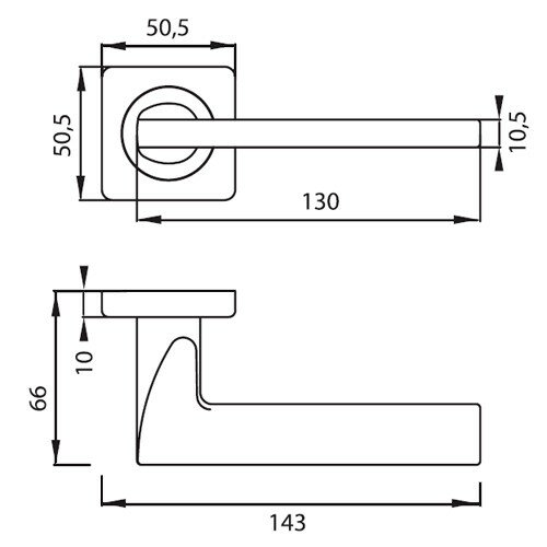 Ручка дверная ARCHIE Vivo Line S040 4499 Матовый хром