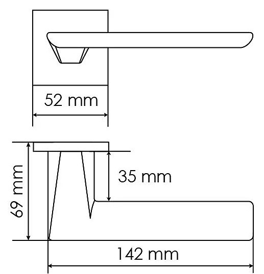Ручка дверная MORELLI DIY MH-51-S6 SC PLATEAU Матовый хром