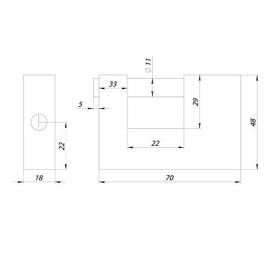 Замок навесной PUNTO PK-1670 3 key англ.