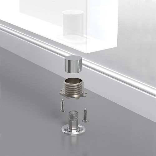 Ограничитель напольный ARMADILLO STELS TR скрытый прозрачный