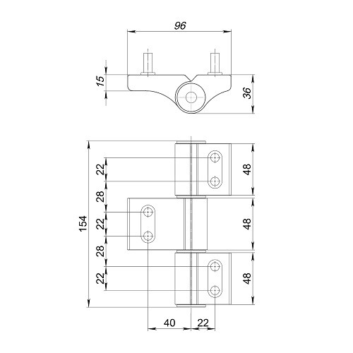 Петля дверная PUNTO IN-U3B1-150A RAL 9016 АНКЕРНАЯ белый