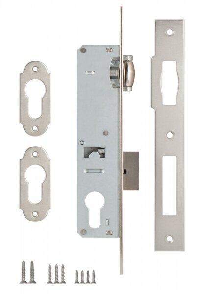 Корпус узкопрофильного замка с роликовой защёлкой KALE KILIT 155 35 mm w/b никель