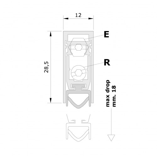 Автоматический порог COMAGLIO PRESSURE МОДЕЛЬ 1712, 63-73 СМ