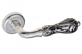 Ручка дверная Venezia MONTE CRISTO D1 натуральное серебро + черный