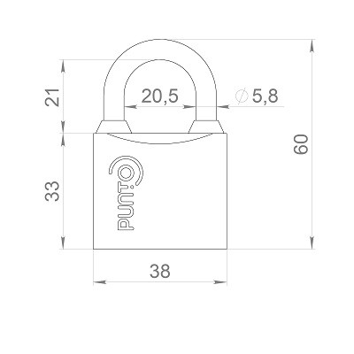 Замок навесной PUNTO PK-0138 3 key англ.ключ