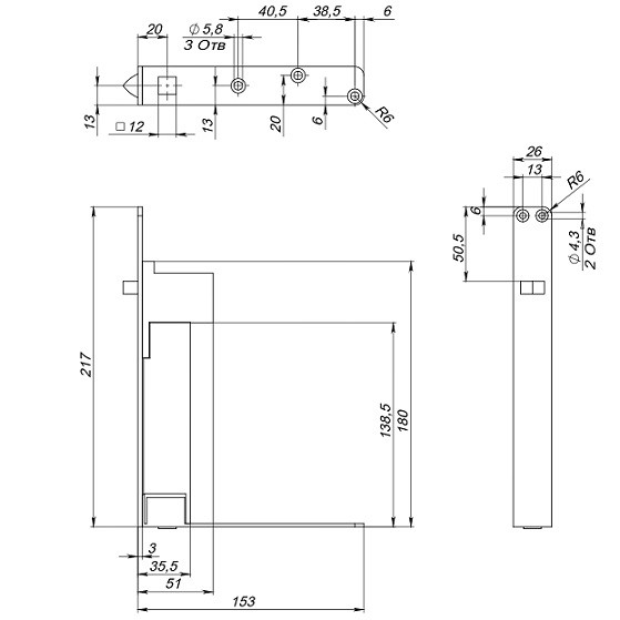 Шпингалет автоматический FUARO RIGEL-AUTO-set/216 12x12 мм для деревянных дверей