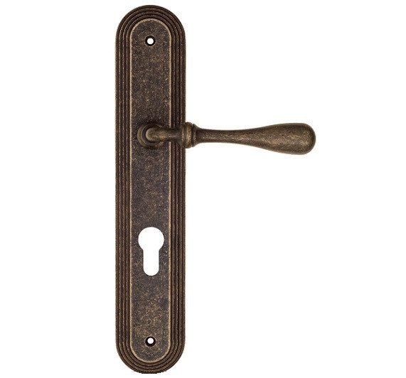 Дверная ручка на планке Fratelli Cattini RETRO CYL PL288-BA античная бронза