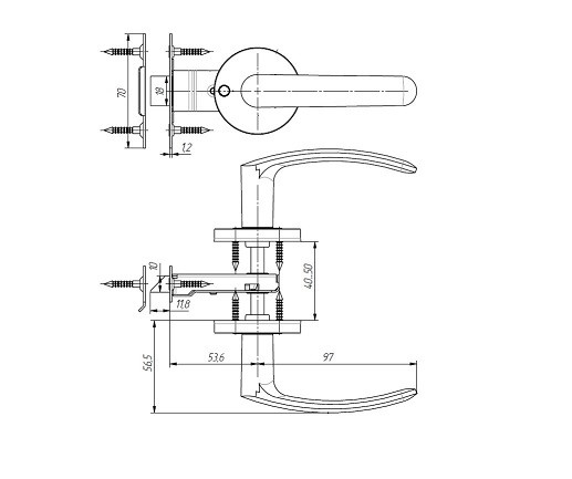 Защелка ЗЕНИТ ЗЩ2 медь