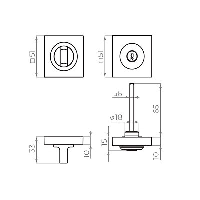 Ручка поворотная с фиксацией ключом AJAX BK6.FIX.JK AB-7 бронза