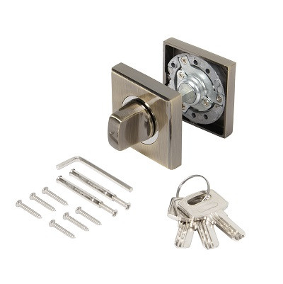 Ручка поворотная с фиксацией ключом AJAX BK6.FIX.JK AB-7 бронза