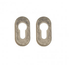 Накладка дверная под цилиндр Venezia CYL EP античное серебро (2 шт.)