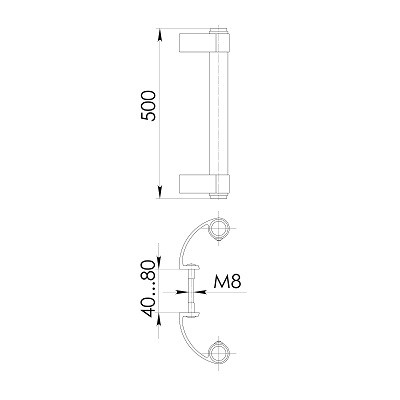 Ручка-скоба PUNTO PH31/500.02 500мм RAL9016 белый